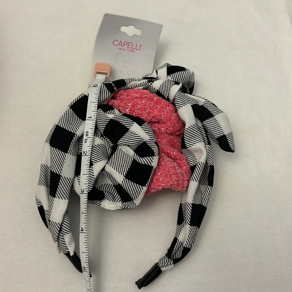 Capelli Plaid Headband and Scrunchie Set